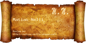 Matias Nelli névjegykártya